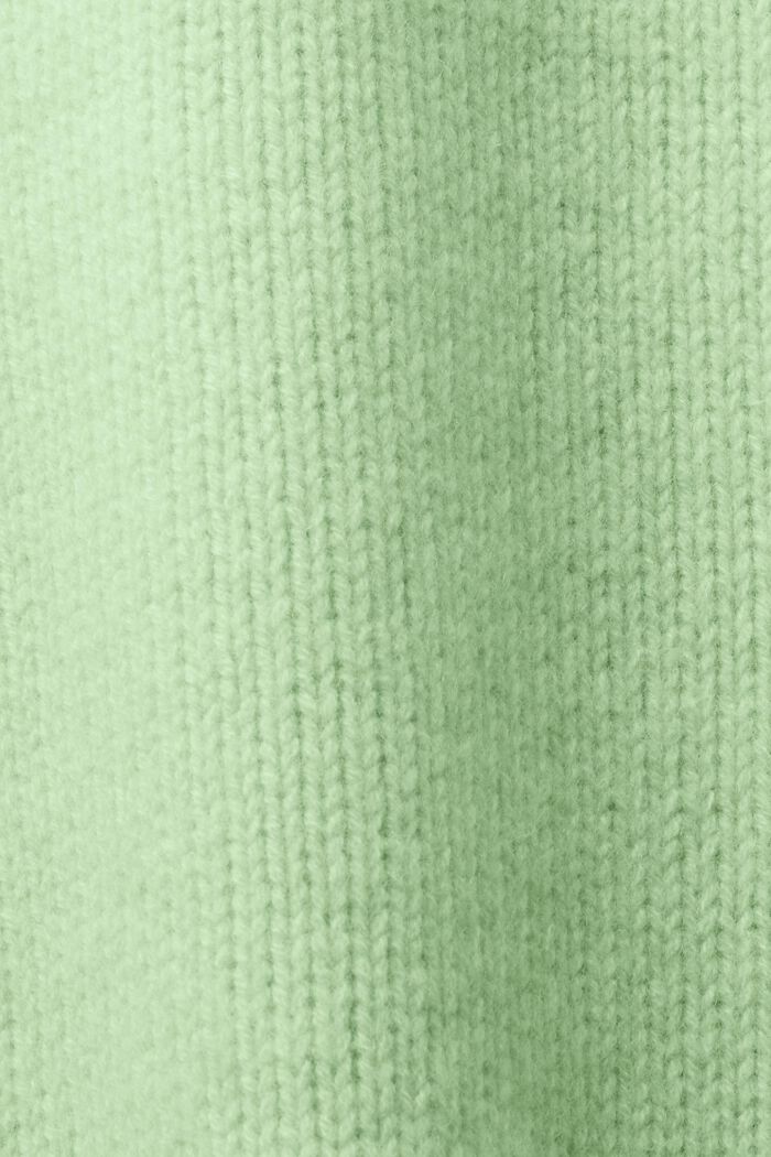 Chunk Knit Wool-Cashmere Sweater, LIGHT GREEN, detail image number 5