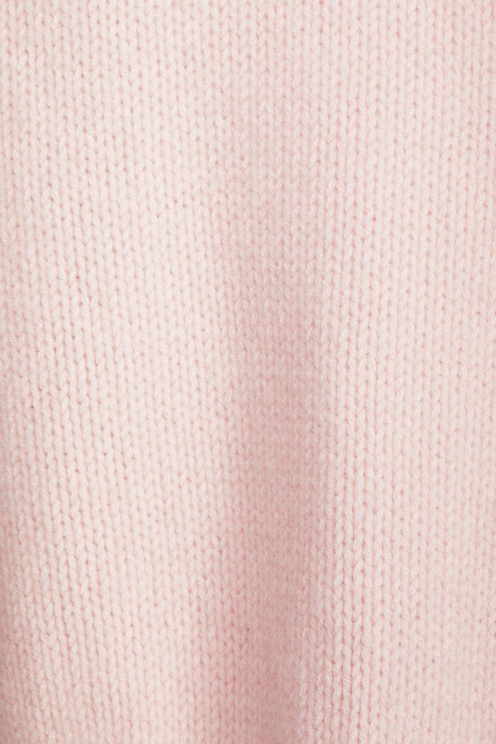 Wool Cashmere Logo Sweater, PASTEL PINK, detail image number 4